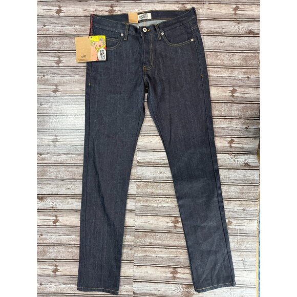 NAKED & FAMOUS 13.5 Oz super guy Japanese denim jeans color indigo Size 34 NWT
